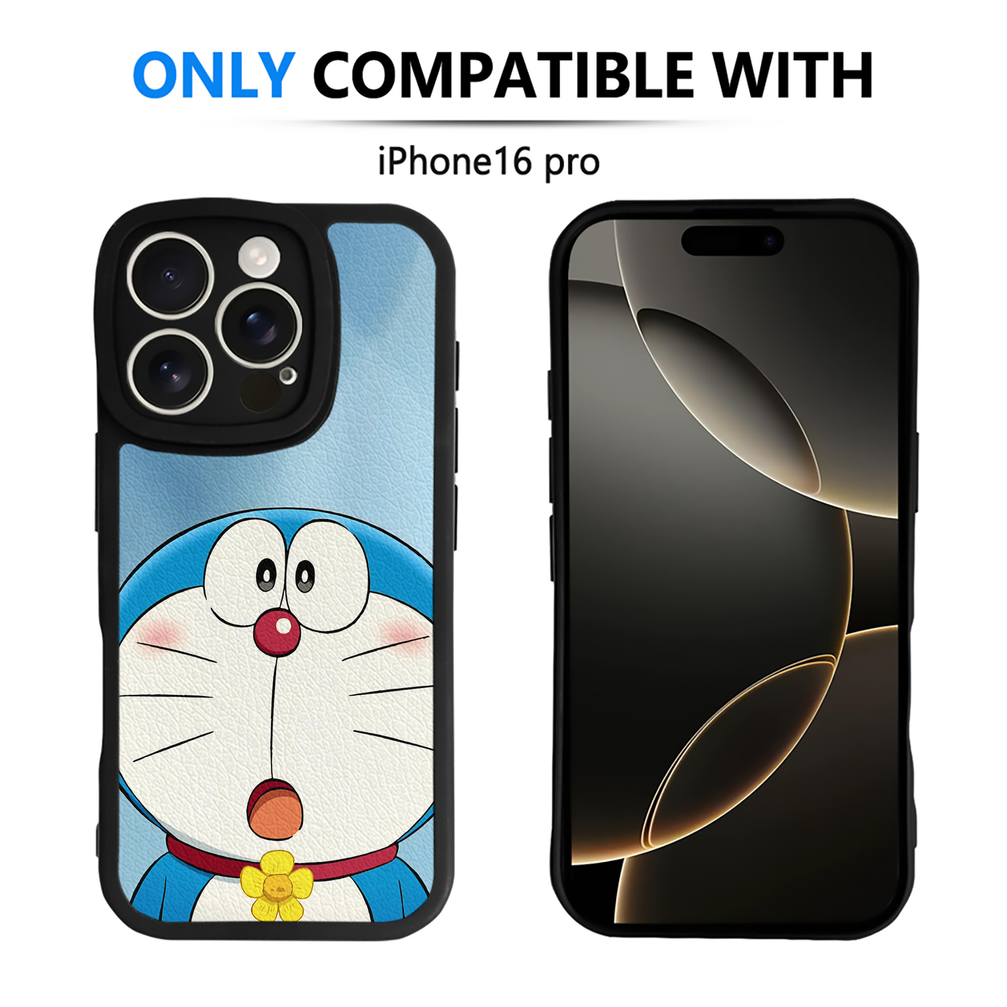 （画像用） ドラえもん Doraemon 【iPhone 16シリーズ対応】シリコンスマホケース（レザー調） 材質：シリコン